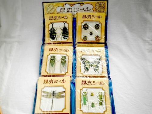 【シール】昆虫シール　6種　カブトムシ　トンボ　蝶など