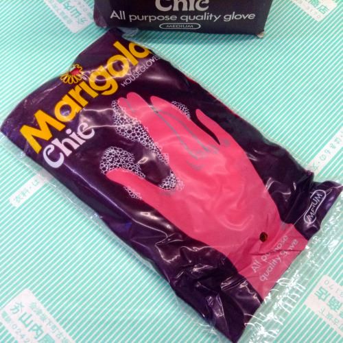 【手袋】家庭用 ビニール手袋　Marigold ピンク