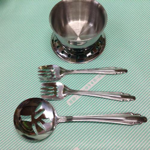 【調理器具】湯豆腐中子　タレ入れ&スプーン&フォーク